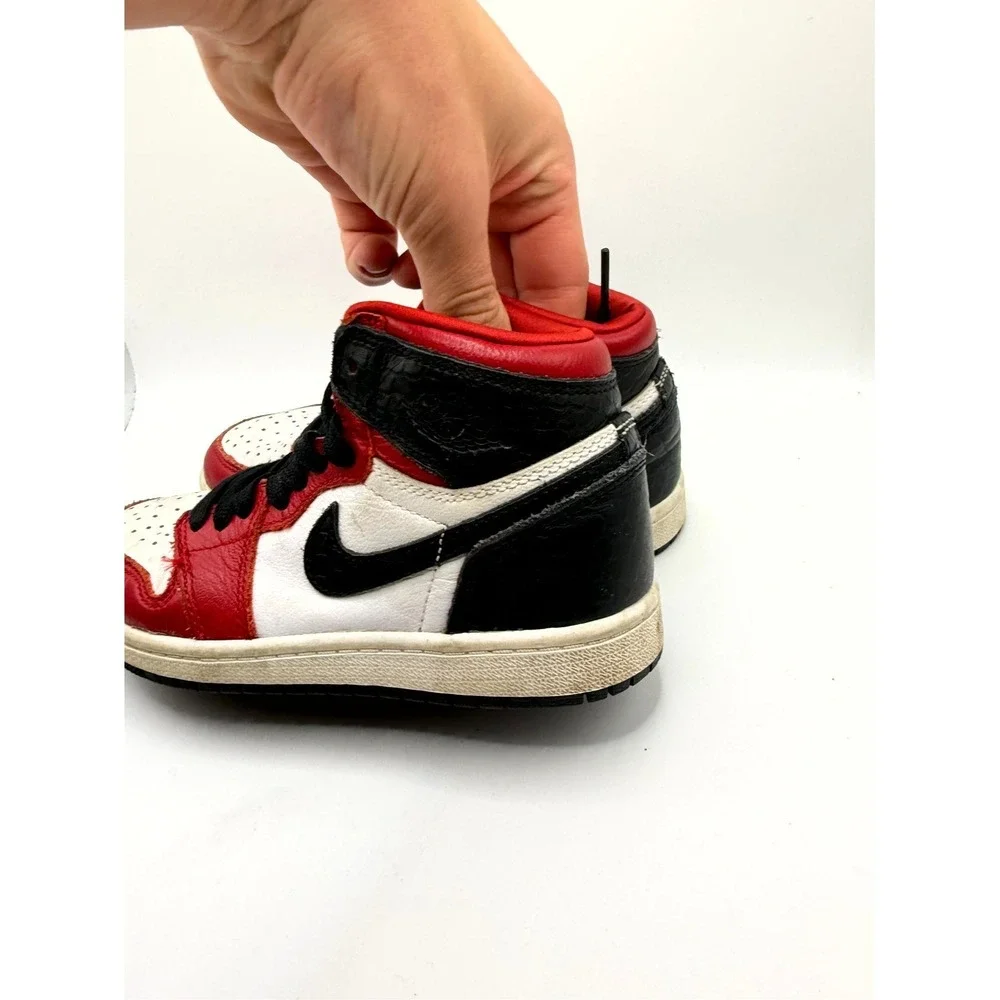 Nike‎ Air Jordan 1 Retro High OG PS CU0449-601 Kids 13 Sneaker Satin Red Shoes